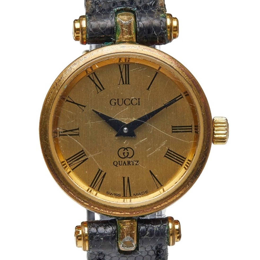 Gucci Sherry Line Quartz Watch with Gold Dial, Stainless Steel and Leather Strap for Women: --- Catalog ---Category: SizeWrist Size: 16cm / 6.29''Case Diameter: 21.3mm / 0.84''Category: DesignType: WristwatchGender: WomenColor (Dial): GoldMaterial (Band): Leather, Stainless steelMaterial (Ca