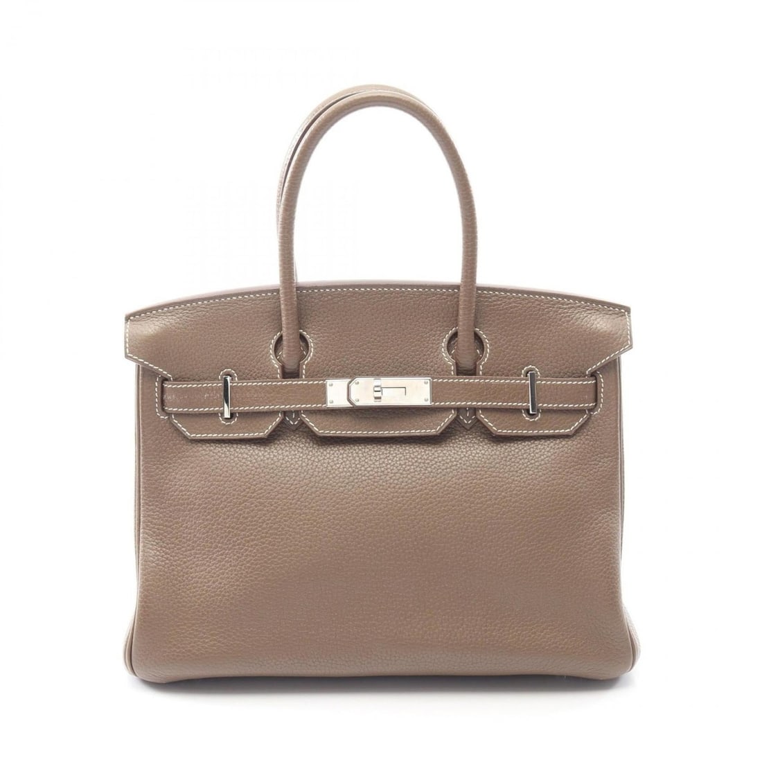 Hermes Hermès Birkin 30 handbag in Taurillon Clemence leather, gray for women.: --- Catalog ---Category: SizeSize (HxWxD): 24cm x 30cm x 15cm / 9.44'' x 11.81'' x 5.9''Category: DesignType: HandbagColor: Etoupe gray, GrayGender: WomenMaterial: Taurillon clemence leather ,