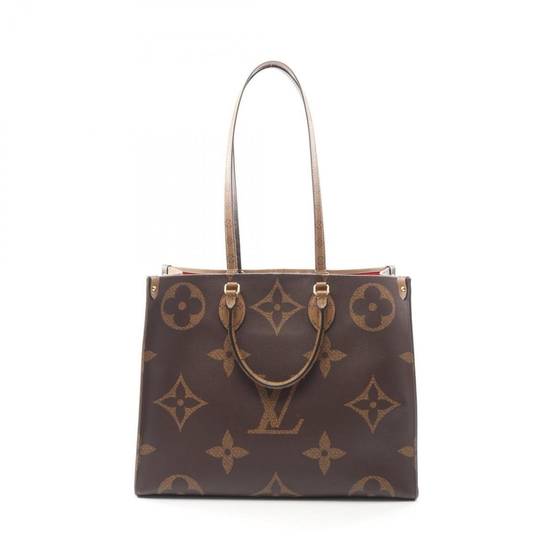 Louis Vuitton On the Go GM Tote Bag, Monogram Giant, Coated Canvas, Women's, Brown and Beige, M44576: --- Catalog ---Category: SizeSize (HxWxD): 32cm x 41cm x 17cm / 12.59'' x 16.14'' x 6.69''Category: DesignType: Tote bagColor: Beige, BrownGender: WomenMaterial: Coated canvas Category: GeneralMPN: