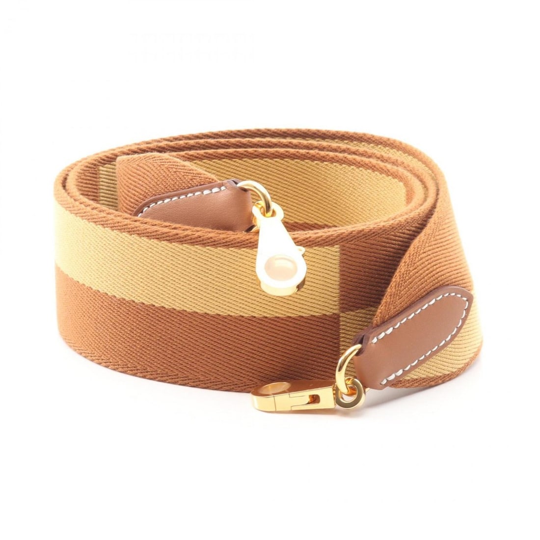 Hermes Hermès Bandouliere Sangle Kazak Shoulder Strap Accessory Canvas Swift Leather Women's Brown: --- Catalog ---Category: DesignType: StrapColor: Beige, Brown, GoldGender: WomenMaterial: Canvas, Swift leatherCategory: GeneralBrand: Hermes--- Item List ---Section: ConditionRanking: Rank NS Never