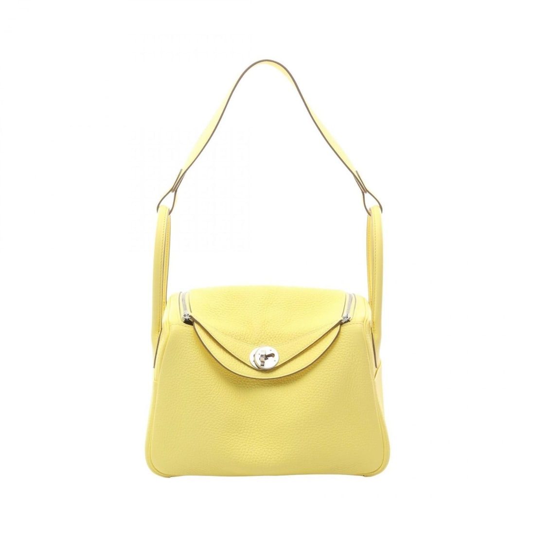 Hermes Hermès Lindy 26 Shoulder Bag in Taurillon Clemence Leather, Yellow, for Women: --- Catalog ---Category: SizeSize (HxWxD): 18cm x 26cm x 12.5cm / 7.08'' x 10.23'' x 4.92''Category: DesignType: Shoulder bagColor: YellowGender: WomenMaterial: Taurillon clemence leather , Leather