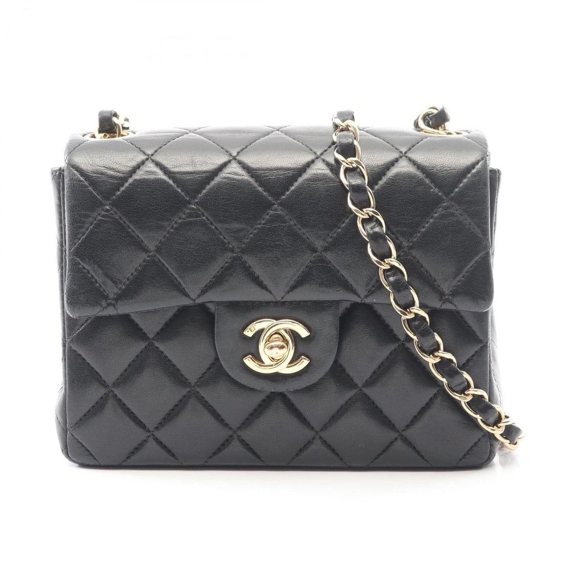 CHANEL Mini Matelasse Shoulder Bag, Lambskin Leather, Women's, Black (1 of 15)