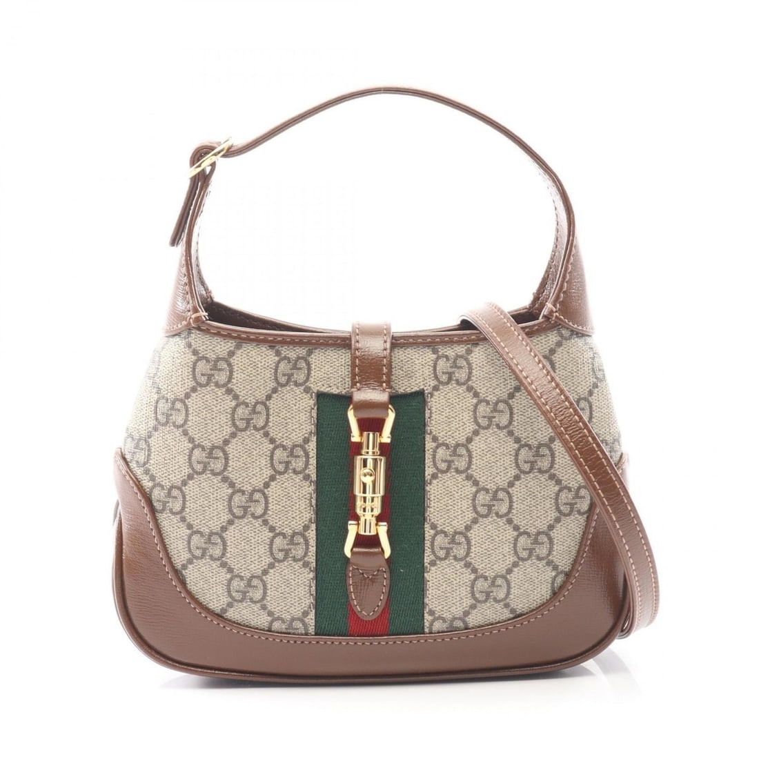 Gucci Jackie 1961 GG Supreme handbag, coated canvas and leather, women's, beige, brown, multicolor, (1 of 13)