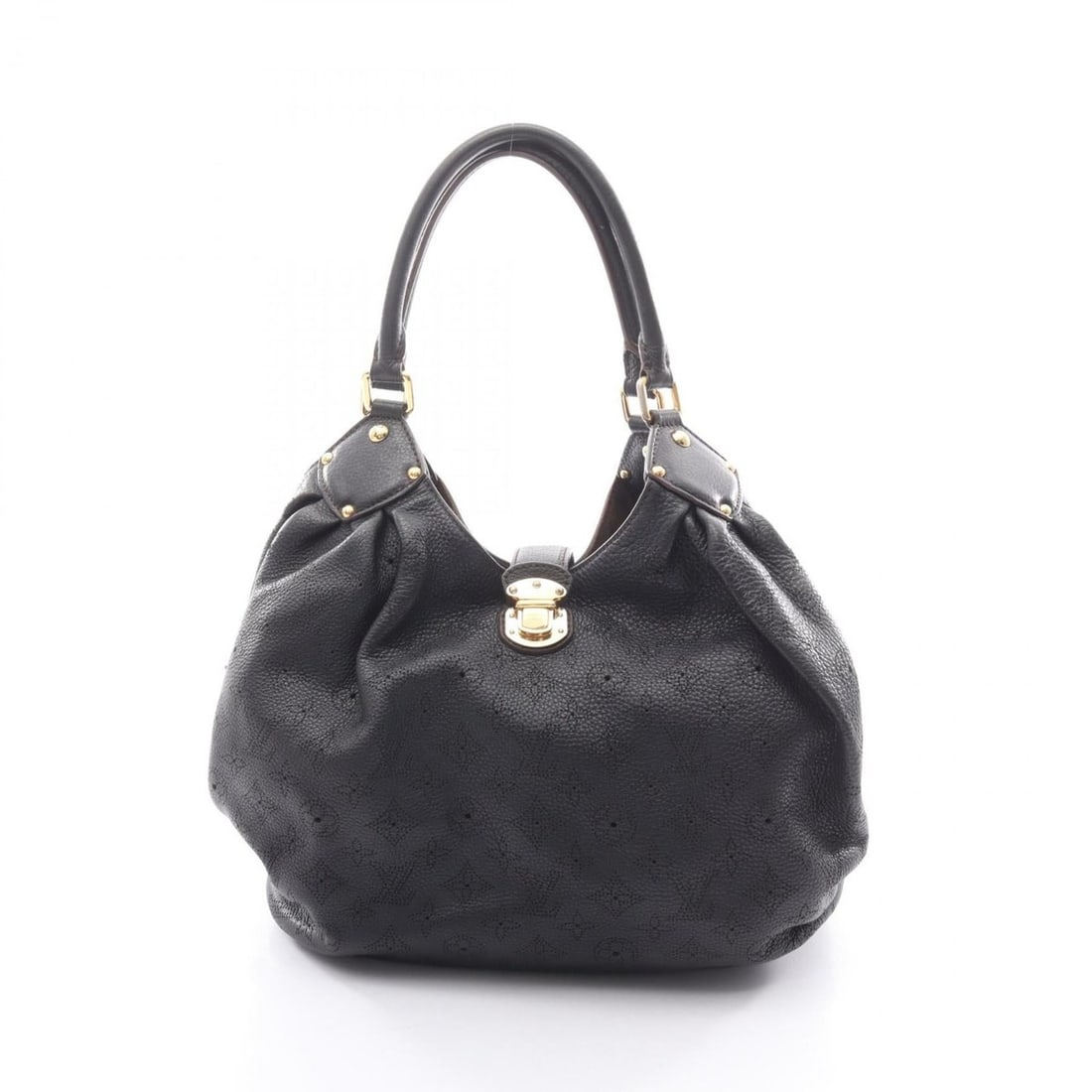 Louis Vuitton Mahina L Shoulder Bag, Leather, Women's, Black, M95765 (1 of 17)