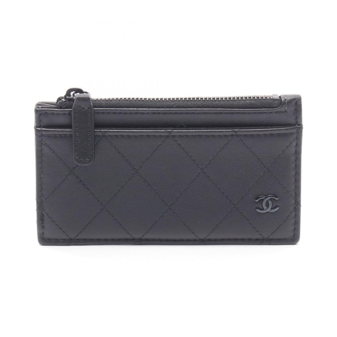 CHANEL Matelasse Wallet with Coin Purse, Leather, Women's, Black, AP3823 (1 of 19)