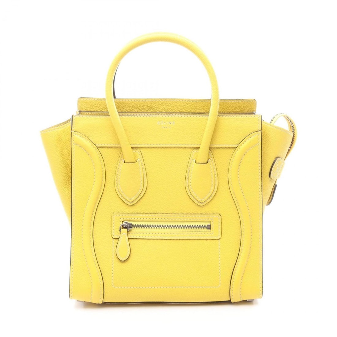 Celine Luggage Micro Shopper Tote Bag, Leather, Women's, Yellow: --- Catalog ---Category: SizeSize (HxWxD): 26cm x 26cm x 13cm / 10.23'' x 10.23'' x 5.11''Category: DesignType: Tote bagColor: YellowGender: WomenMaterial: Leather Category: GeneralBrand: Celine--- It