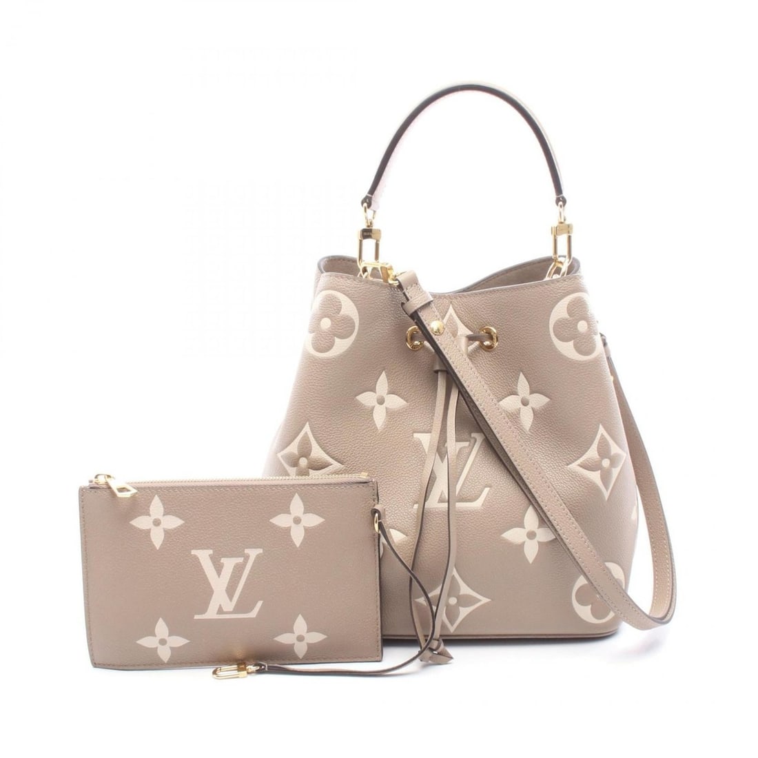 Louis Vuitton NeoNoe MM Two-Tone Shoulder Bag in Monogram Empreinte Leather, Beige, M45555 (1 of 20)