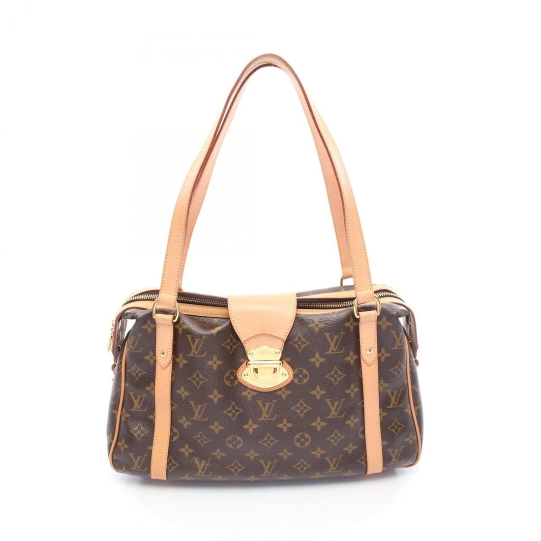 Louis Vuitton Stresa PM Shoulder Bag, Coated Canvas and Leather, Monogram, Women's, Brown, M51186: --- Catalog ---Category: SizeSize (HxWxD): 25cm x 39cm x 14cm / 9.84'' x 15.35'' x 5.51''Category: DesignType: Shoulder bagColor: BrownGender: WomenMaterial: Coated canvas , Leather Category: GeneralM