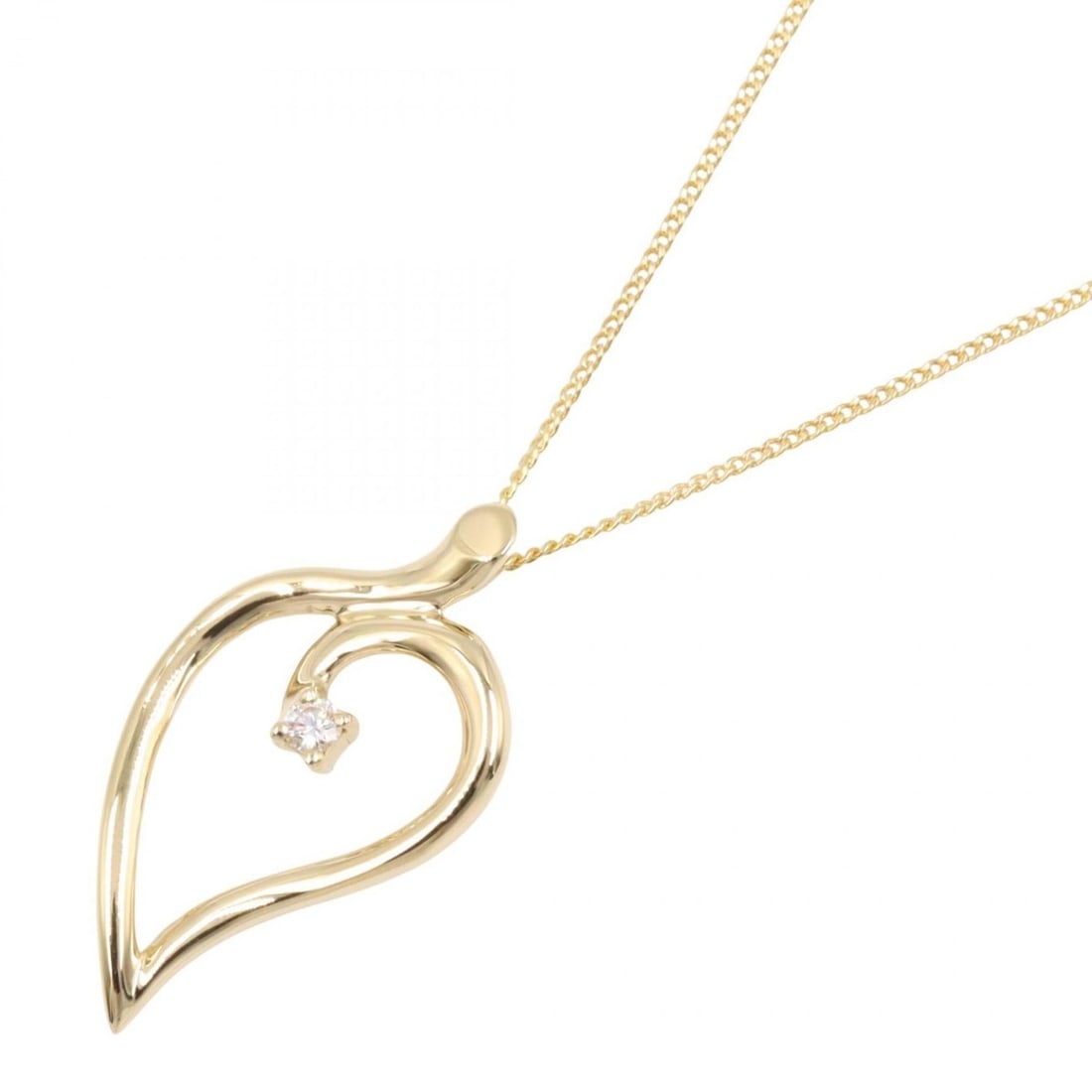 Tiffany & Co. Leaf Heart 1PD Necklace, 18K Yellow Gold with Diamonds, Women's, and Clear: --- Catalog ---Category: SizePendant Size: 26mm x 14mm / 1.02'' x 0.55''Neck Circumference: 46 cm / 18.11''Category: DesignColor: Clear, Yellow goldGender: WomenMaterial: Yellow gold (18K)Necklace Typ