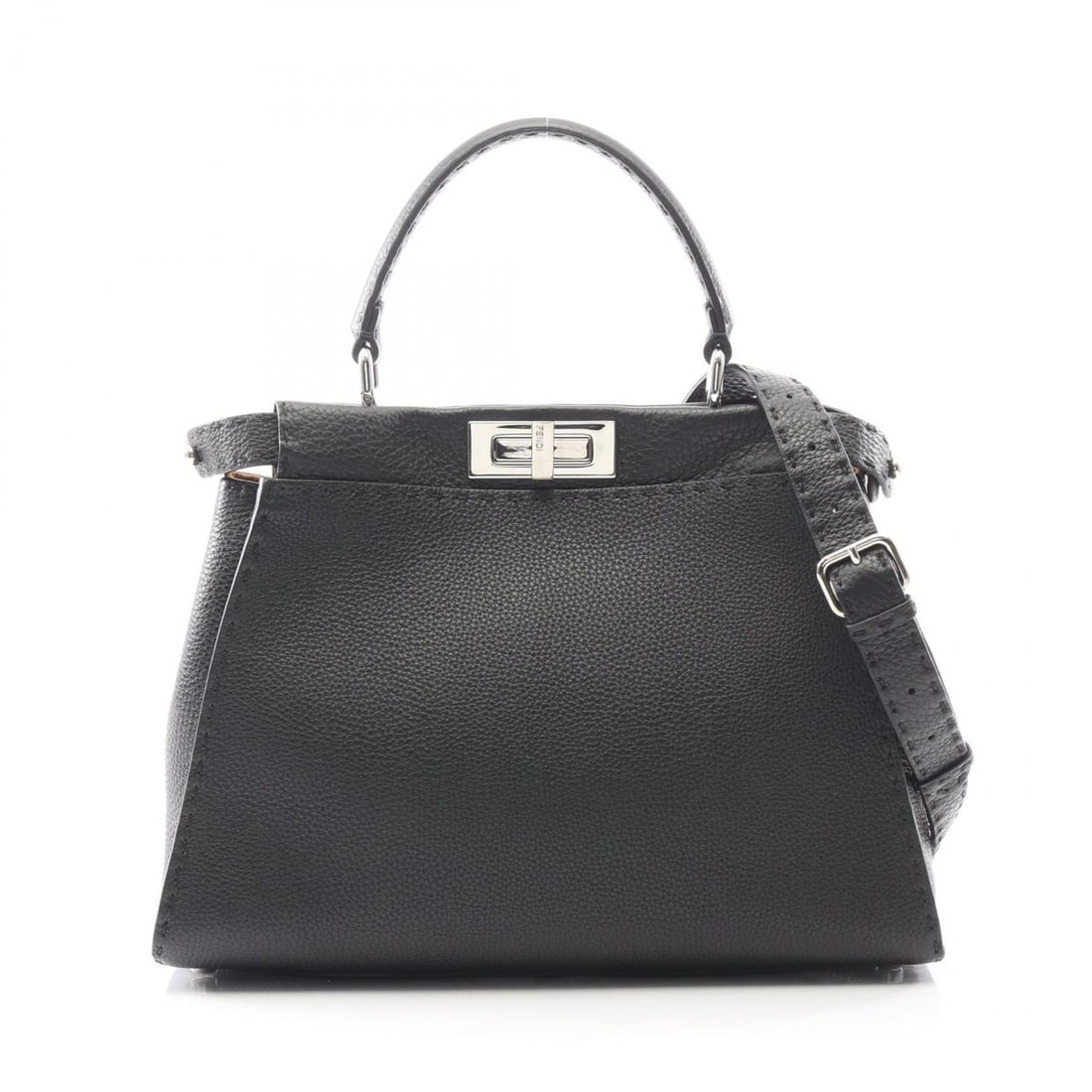 Fendi Peekaboo Regular Selleria Handbag, Leather, Women's, Black (1 of 14)