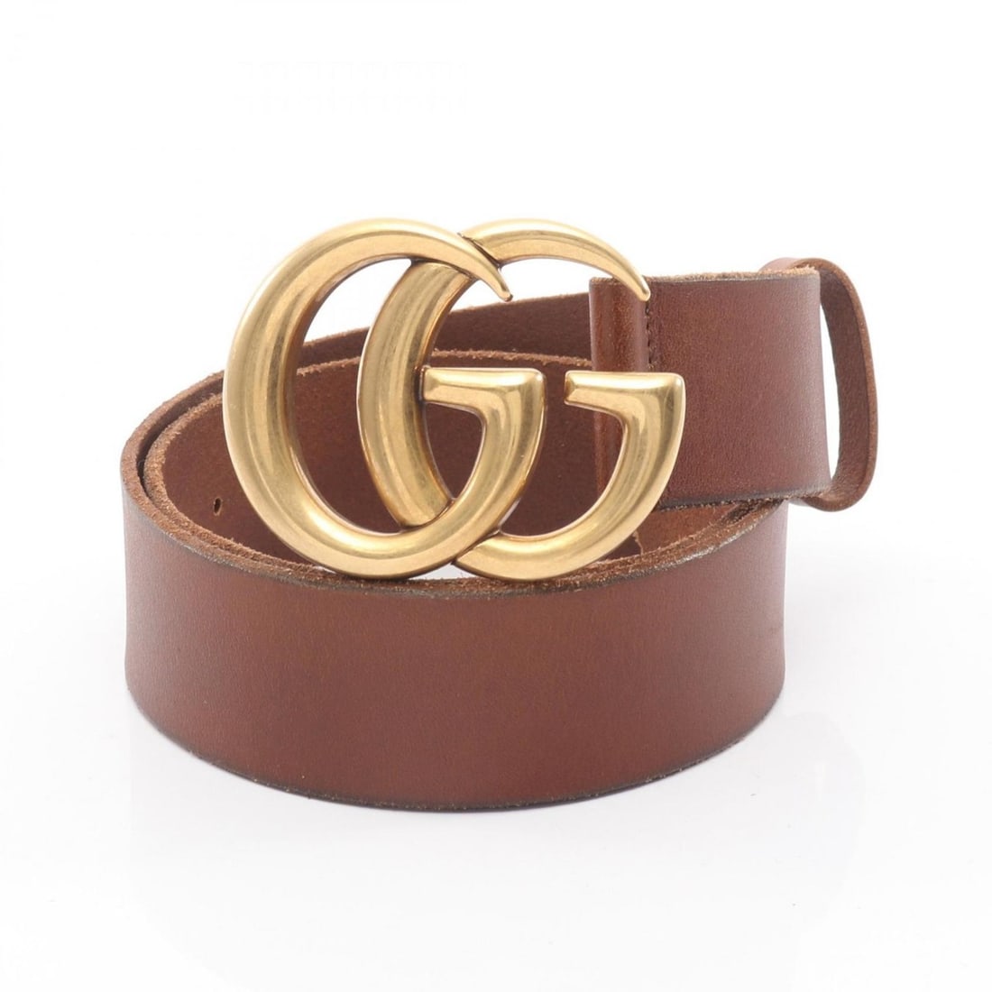 Gucci Double G Belt, Leather, Women's, Brown (1 of 12)