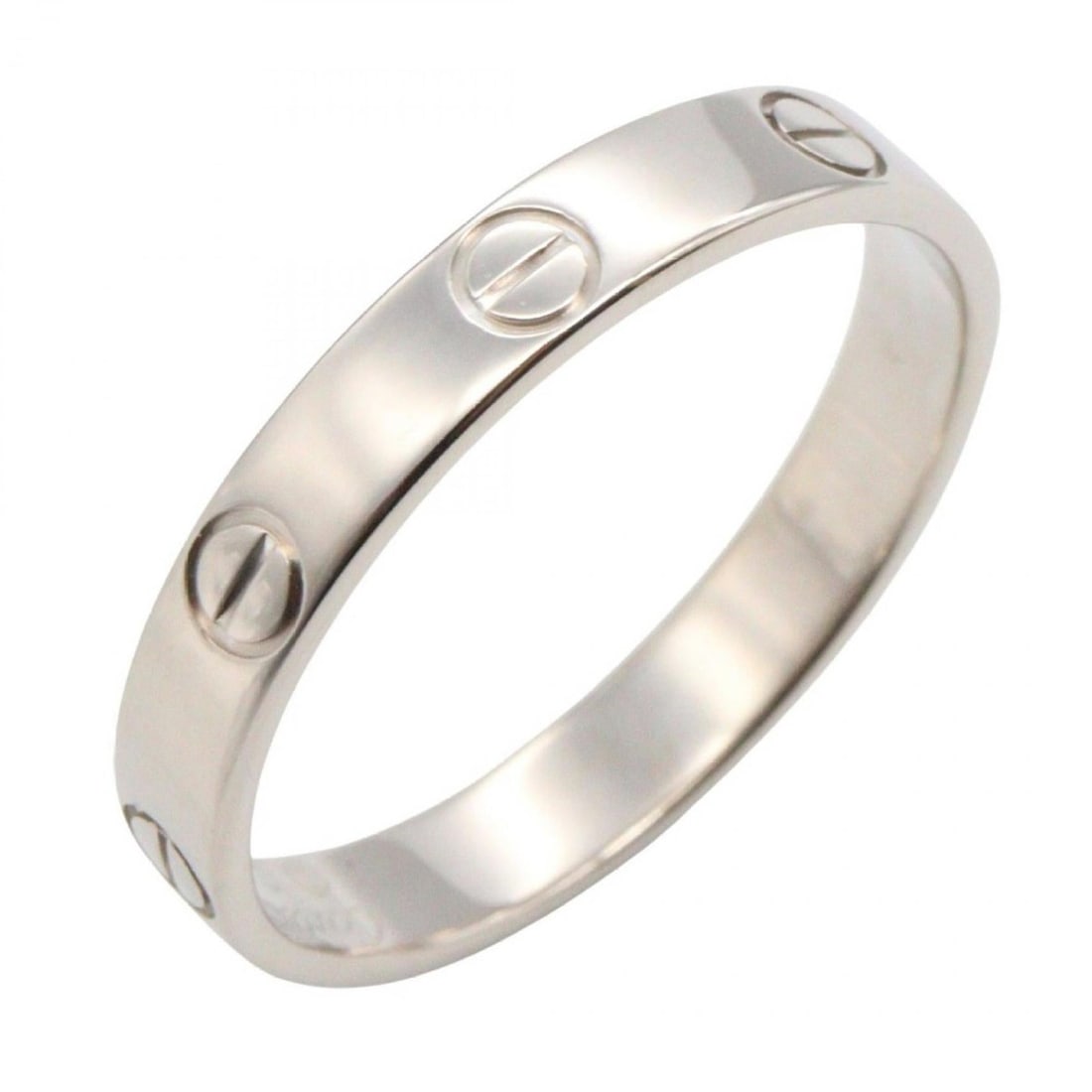 Cartier Mini Love Ring, 18K White Gold, Men's and Women's, Silver: --- Catalog ---Category: SizeJP Size: 19US Size: 9.5Category: DesignType: Band ringColor: SilverGender: Men,WomenMaterial: White gold (18K)Category: GeneralBrand: Cartier--- Item List ---Section: Cond