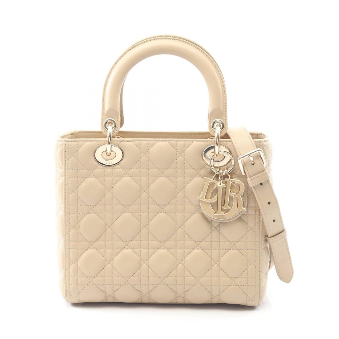Christian Dior Dior Lady My ABC Cannage Handbag, Leather, Women's, Beige, M05650CEA: --- Catalog ---Category: SizeSize (HxWxD): 20cm x 24cm x 11cm / 7.87'' x 9.44'' x 4.33''Category: DesignType: HandbagColor: BeigeGender: WomenMaterial: Leather Category: GeneralMPN: M05650CEABrand: Ch