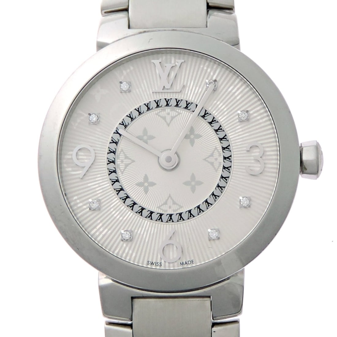 Louis Vuitton Tambour Slim 8P Diamond Women's Watch Q12MG (1 of 13)