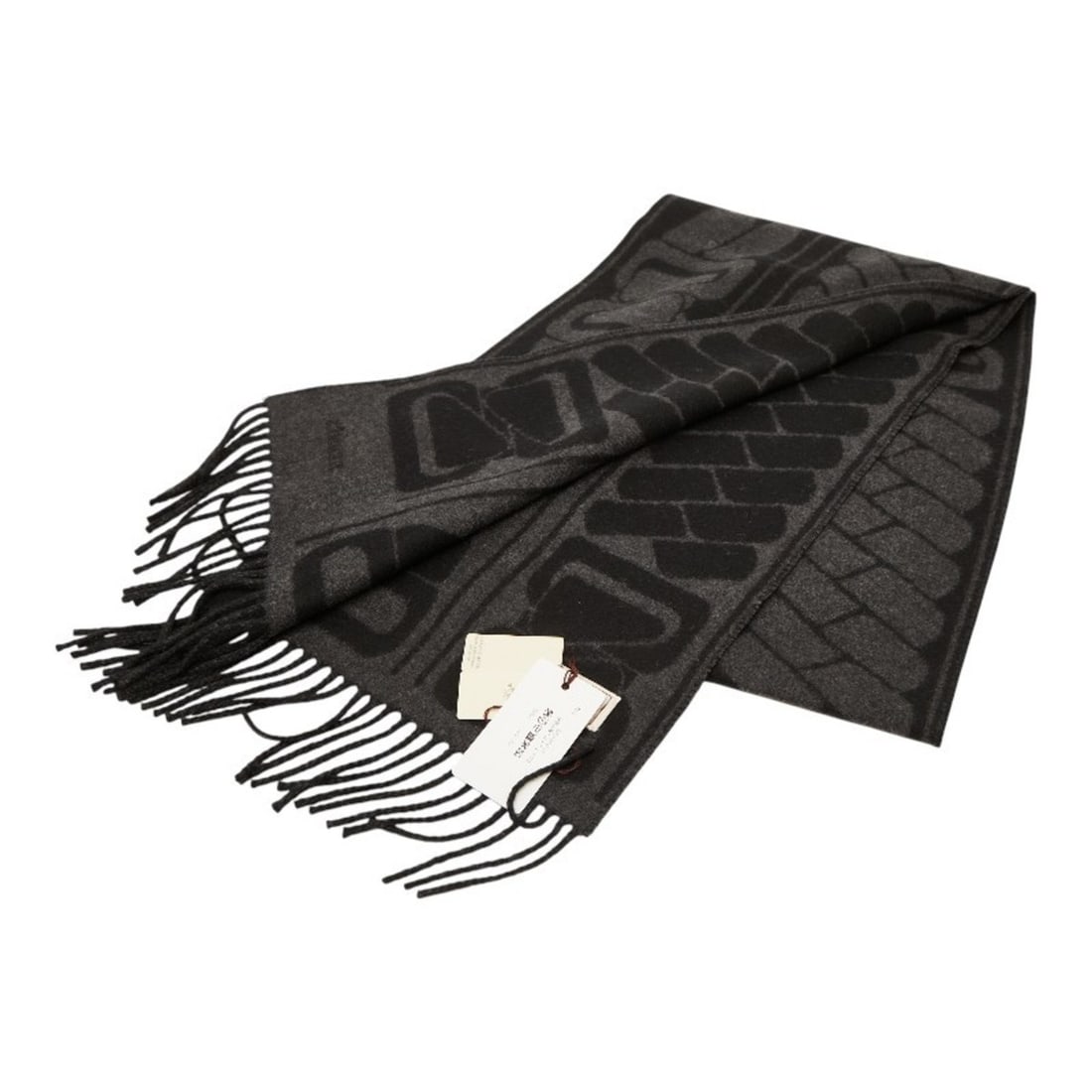 Hermès Click Se Nue Scarf Black/Gray Cashmere Men's HERMES (1 of 12)
