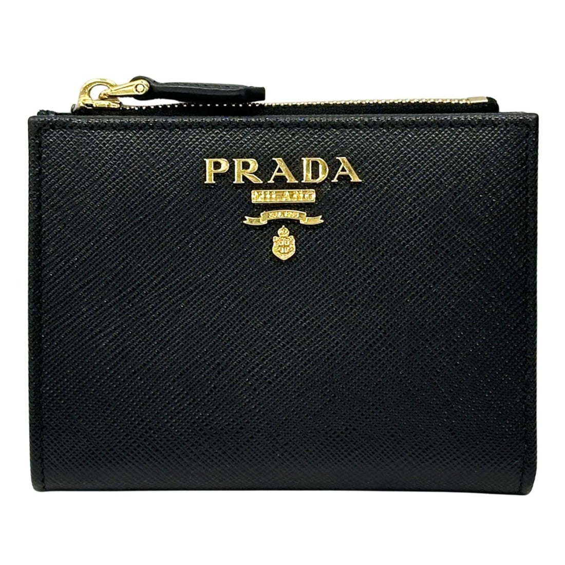 Prada Women's Saffiano Nero Cipri Bifold Wallet (1ML050) in Black and Beige. Compact Mini Wallet.: --- Catalog ---Category: SizeSize (HxWxD): 9cm x 11.5cm x 1.8cm / 3.54'' x 4.52'' x 0.7''Category: DesignType: Wallet (bi-fold)Color: Beige, Black, NeroGender: WomenMaterial: Saffiano Category: