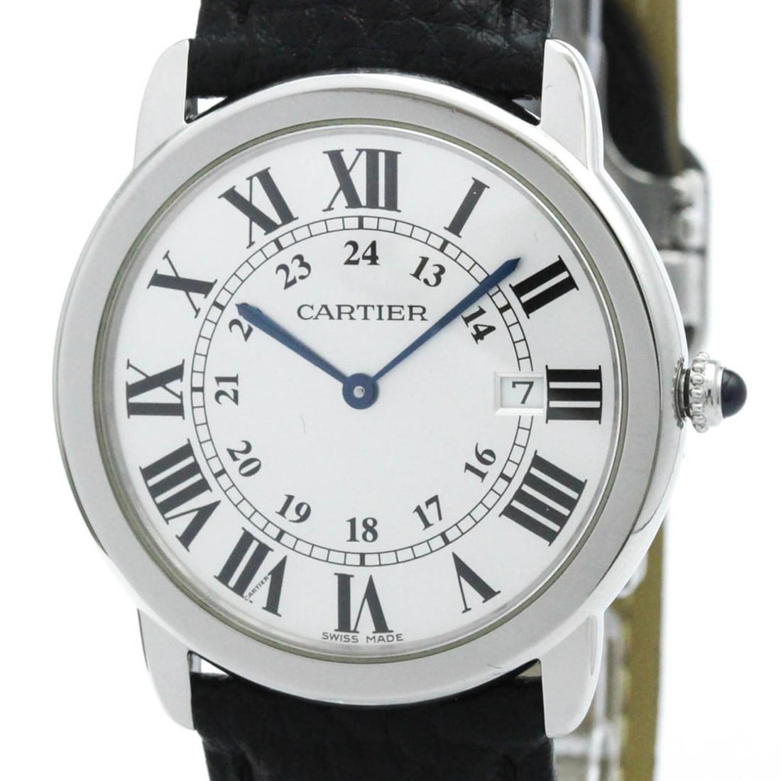 CARTIER Ronde Solo LM Steel Leather Quartz Mens Watch W6700255 Polished: --- Catalog ---Category: SizeCase Diameter: 36mm / 1.42''Category: DesignType: WristwatchStyle: Dress/FormalGender: MenColor (Dial): SilverMaterial (Band): LeatherMaterial (Case): Stainless