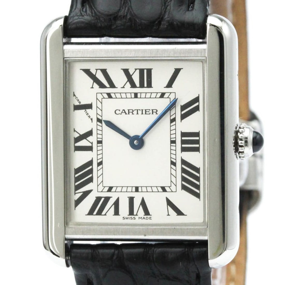 CARTIER Tank Solo SM Steel Quartz Ladies Watch W5200005 Polished: --- Catalog ---Category: SizeCase Diameter: 24mm / 0.94''Category: DesignType: WristwatchStyle: Dress/FormalGender: WomenColor (Dial): SilverMaterial (Band): LeatherMaterial (Case): Stainless
