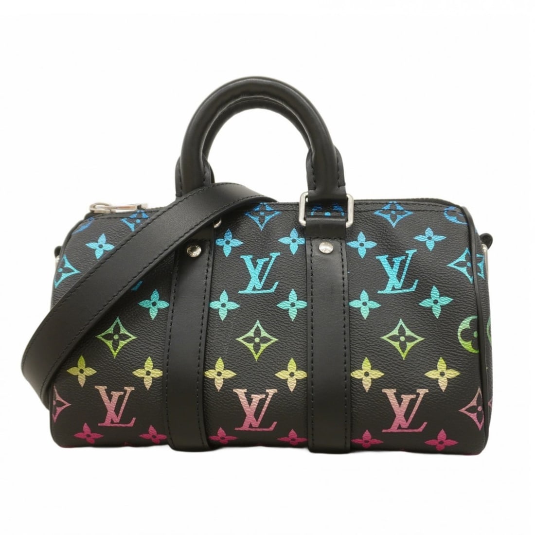 Louis Vuitton Monogram Iridescent Keepall Bandouliere 25 Handbag M13935 Black Multicolor 2-Way Bag (1 of 17)