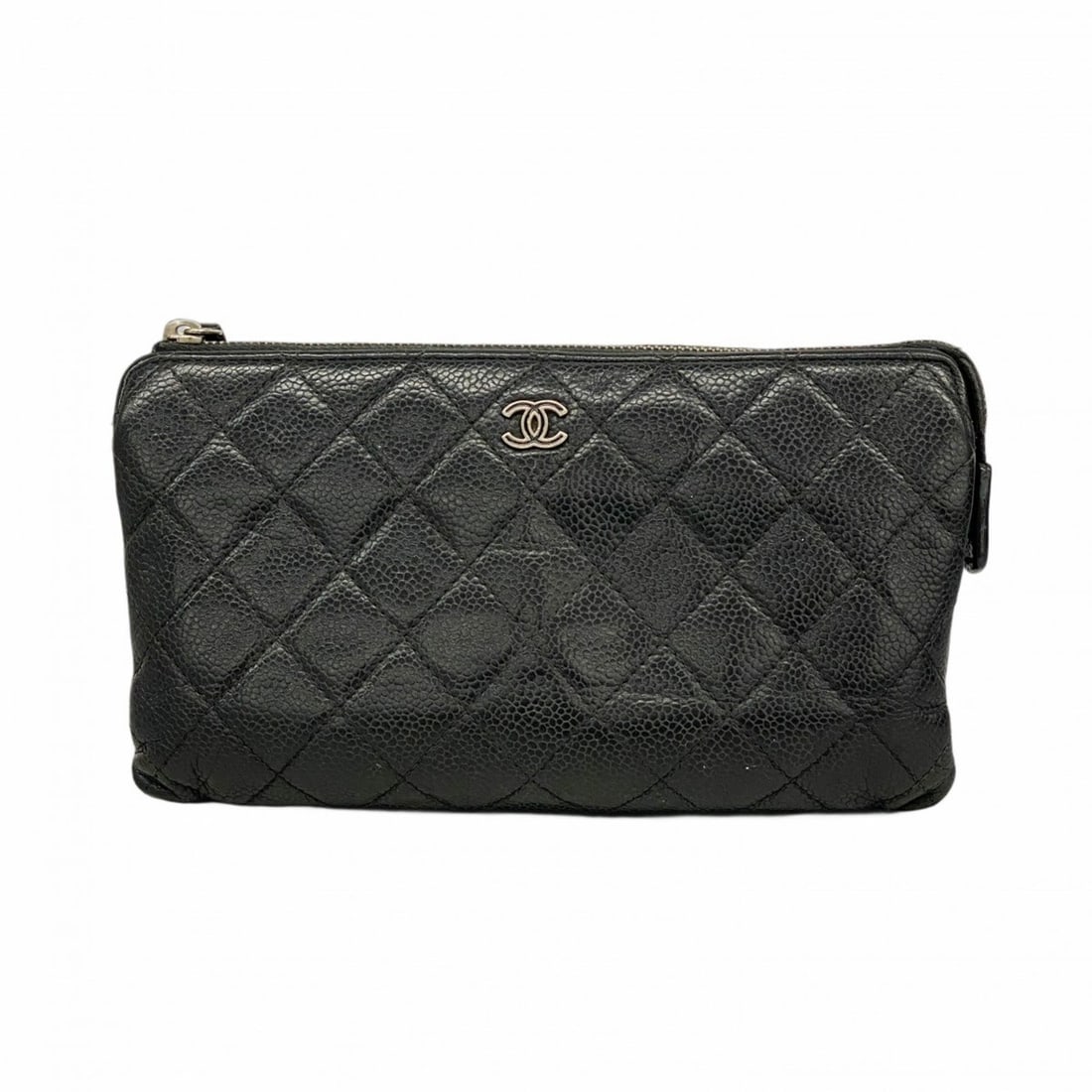 Chanel Matelasse Caviar Leather Clutch Bag, Black, Women's: --- Catalog ---Category: SizeSize (HxWxD): 12cm x 21cm x 3.5cm / 4.72'' x 8.26'' x 1.37''Category: DesignType: Clutch bagColor: BlackGender: WomenMaterial: Grained Calfskin Hardware Color: SilverCateg