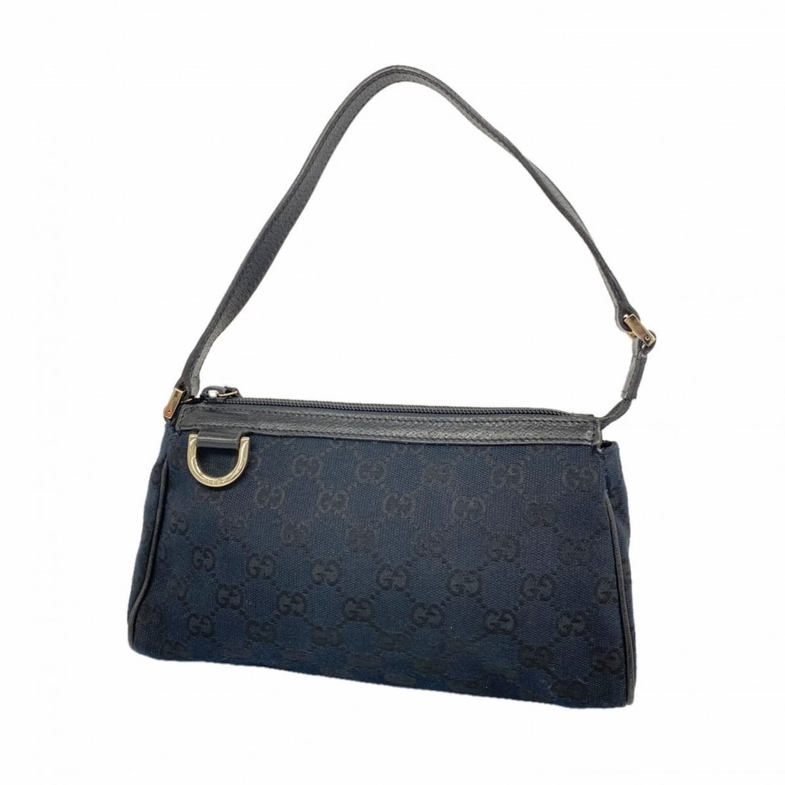 Gucci GG Canvas Abbey Handbag 145750 Black Champagne Women's (1 of 17)