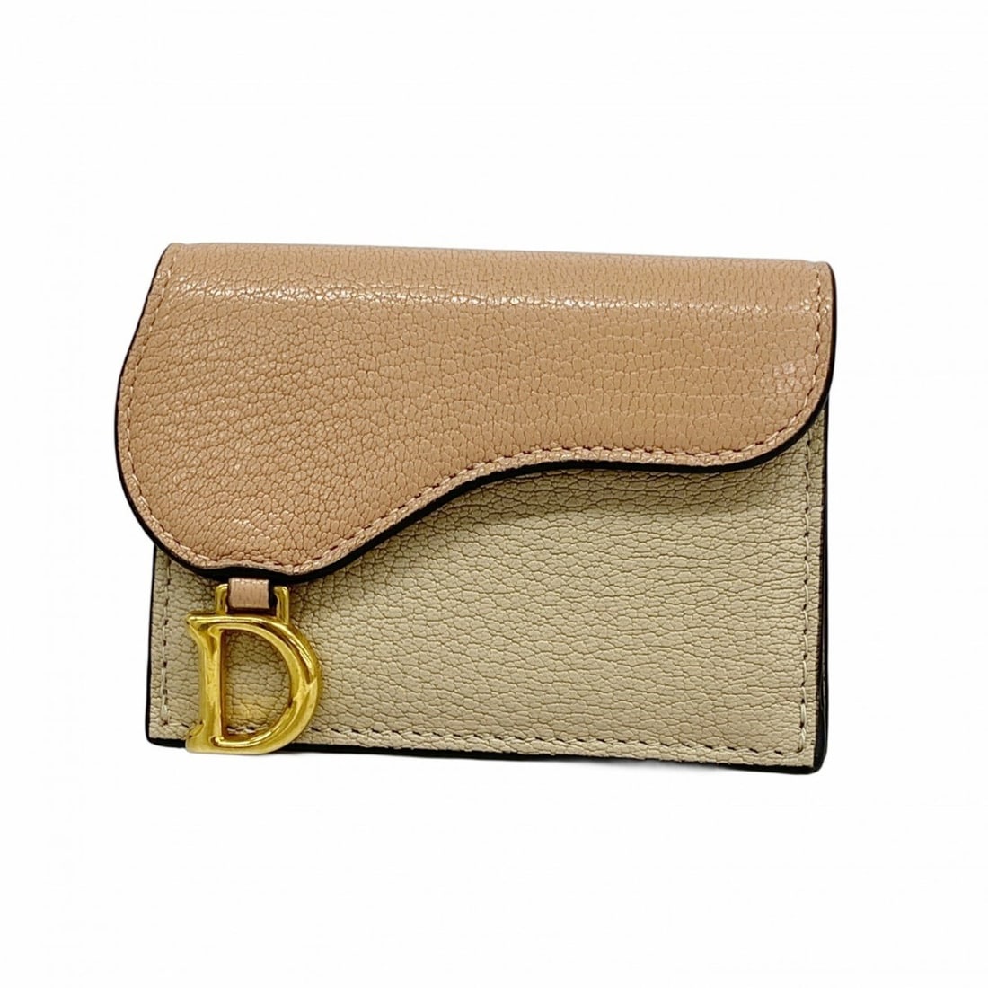 Christian Dior Tri-fold Wallet Leather Beige Pink Women's (1 of 17)