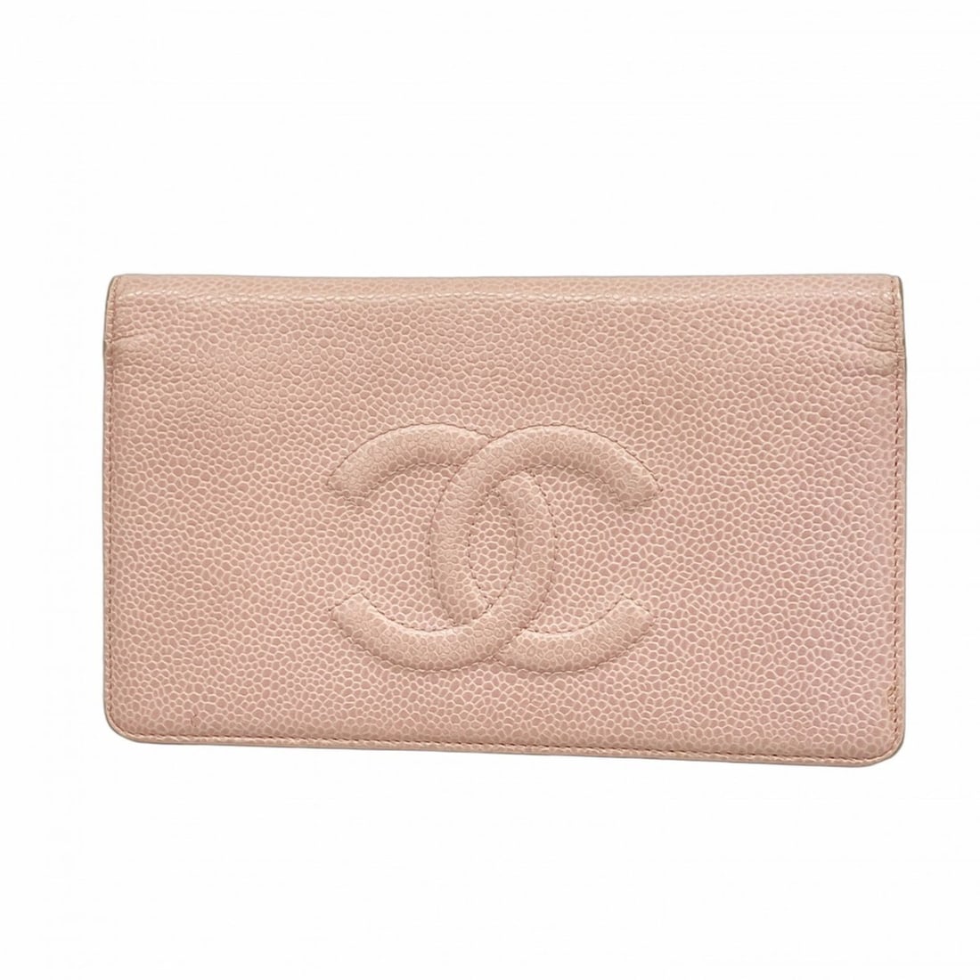 Chanel long wallet in caviar skin, pink, for women: --- Catalog ---Category: SizeSize (HxWxD): 11cm x 18cm x 1.5cm / 4.33'' x 7.08'' x 0.59''Category: DesignType: Long wallet (bi-fold)Color: PinkGender: WomenMaterial: Grained Calfskin Category: General
