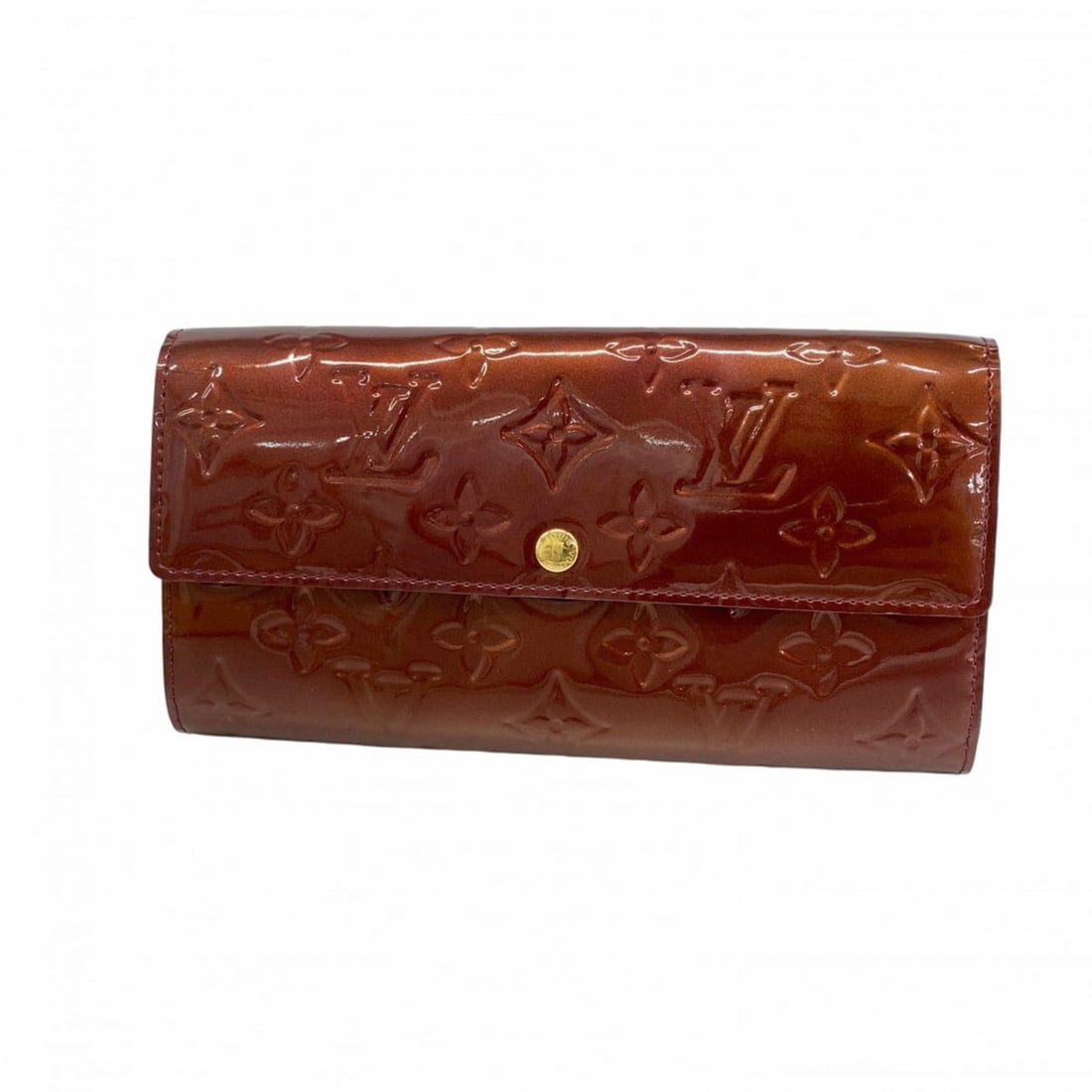 Louis Vuitton Vernis Portefeuille Sarah Long Wallet M91521 Rouge Fauvist for Women (1 of 18)