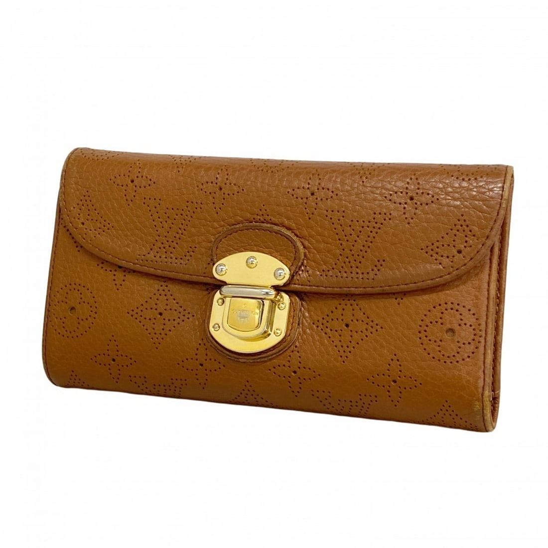 Louis Vuitton Mahina Portefeuille Amelia Tri-fold Long Wallet M95996 Cognac for Men and Women (1 of 10)