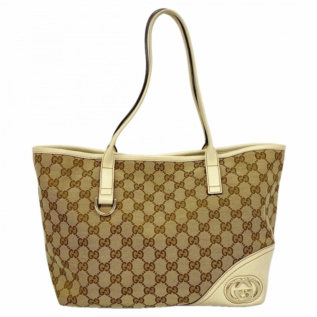 Gucci GG Canvas Tote Bag 169946 Beige Champagne Women's (1 of 10)