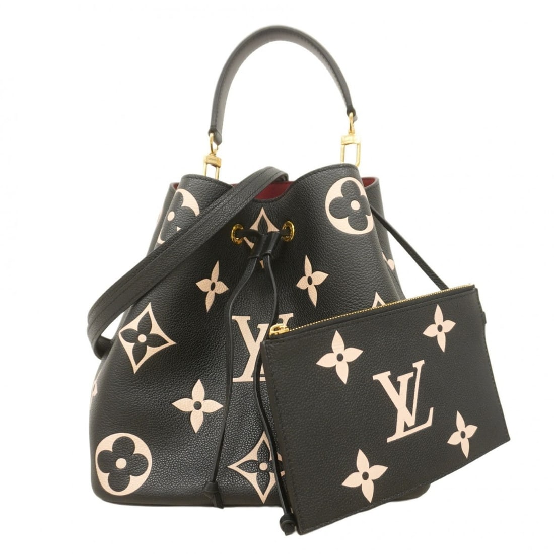 Louis Vuitton Monogram Empreinte Two-Tone NeoNoe MM Handbag M45497 Black/Beige 2-Way Bag for Women (1 of 17)