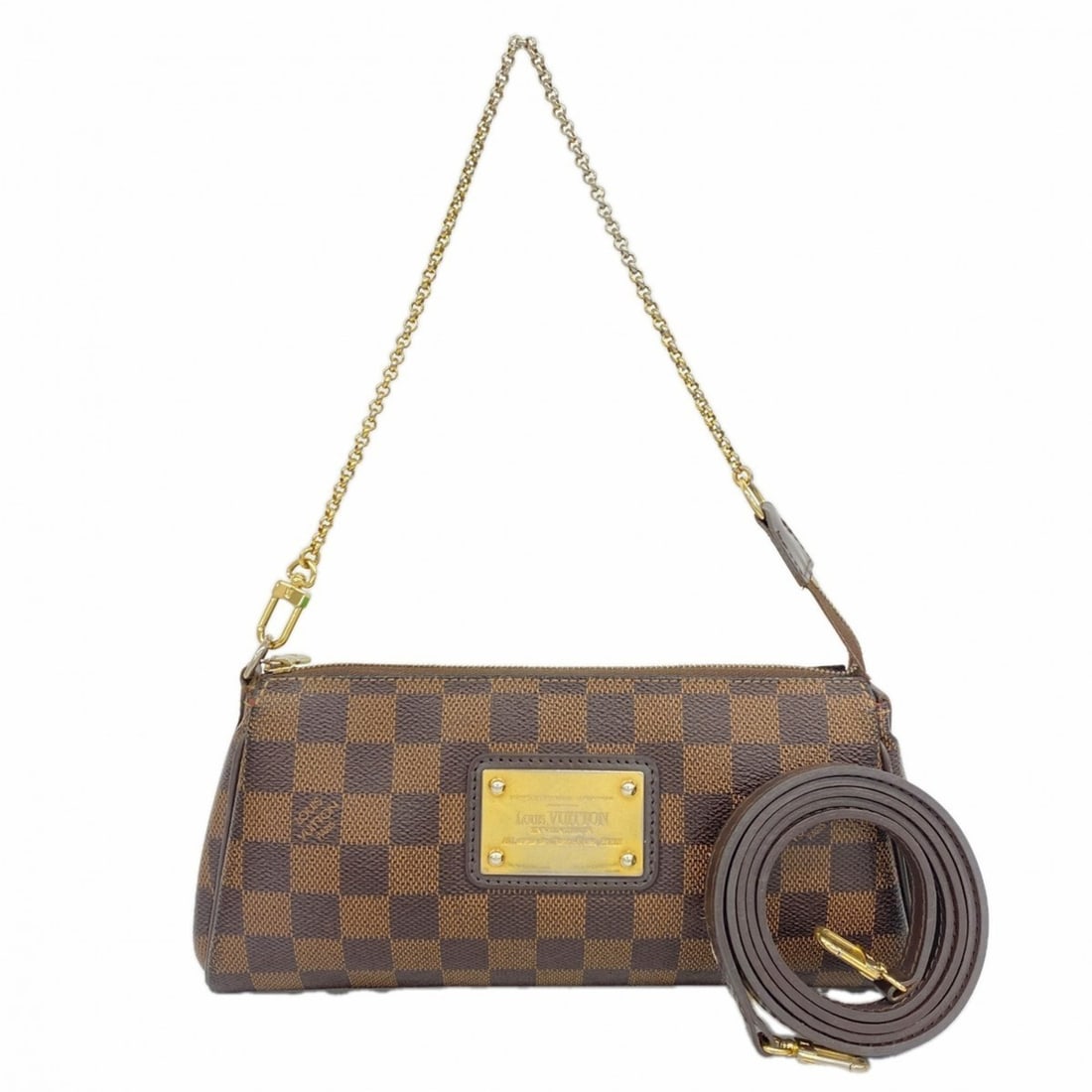 Louis Vuitton Damier Eva Handbag N55213 Ebene 2-Way Bag for Women: --- Catalog ---Category: SizeSize (HxWxD): 12cm x 25cm x 4cm / 4.72'' x 9.84'' x 1.57''Category: DesignType: HandbagColor: EbeneGender: WomenCategory: GeneralMPN: N55213Brand: Louis Vuitton--- Item Li