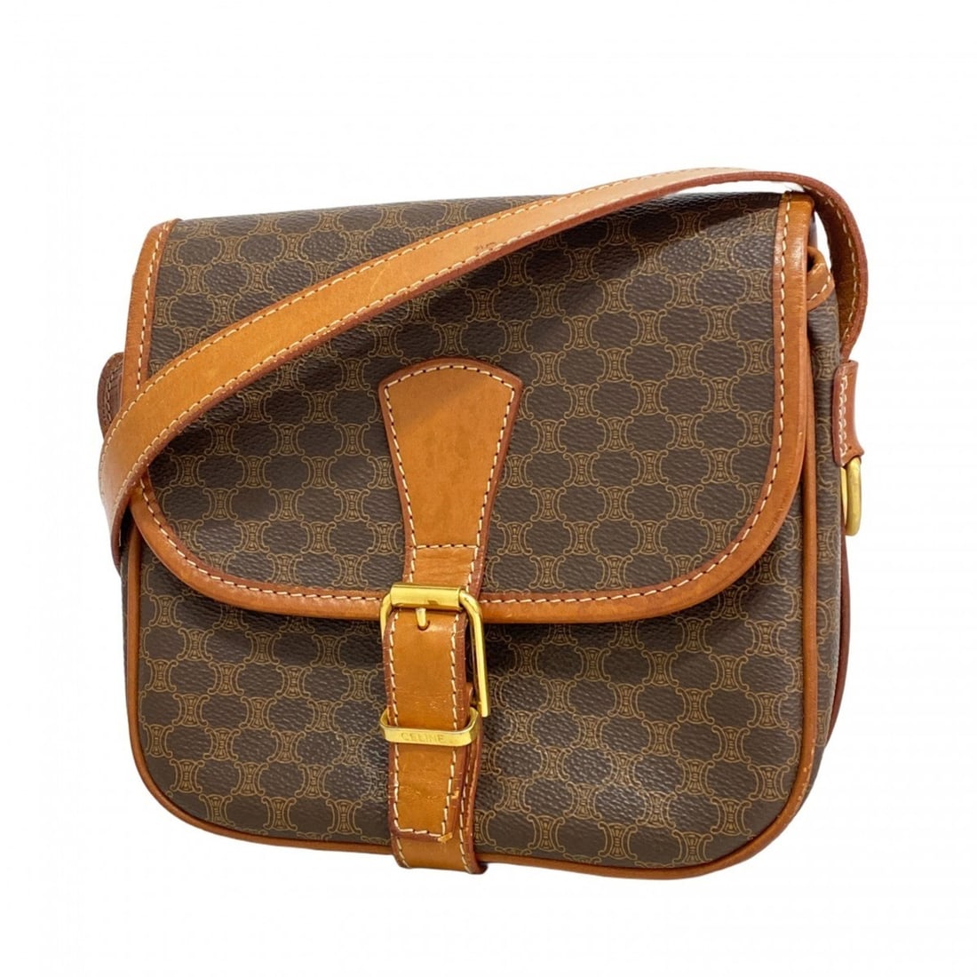 Celine Shoulder Bag Macadam Brown Women's: --- Catalog ---Category: SizeSize (HxWxD): 19cm x 19.5cm x 8cm / 7.48'' x 7.67'' x 3.14''Category: DesignType: Shoulder bagColor: BrownGender: WomenMaterial: PVC Hardware Color: GoldCategory: GeneralB