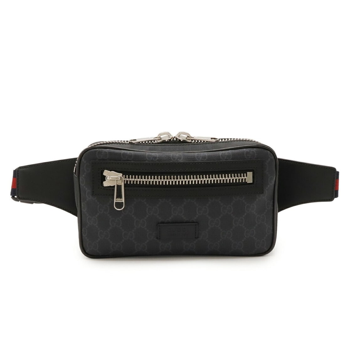 GUCCI GG Supreme Web Line Waist Bag, Belt PVC Leather, Black, Dark Gray, 474293: --- Catalog ---Category: SizeSize (HxWxD): 14cm x 23.5cm x 5cm / 5.51'' x 9.25'' x 1.96''Strap Length: 100cm / 39.36''Category: DesignType: Fanny packColor: Black, Dark gray, Navy, Red colorStyle: Cas