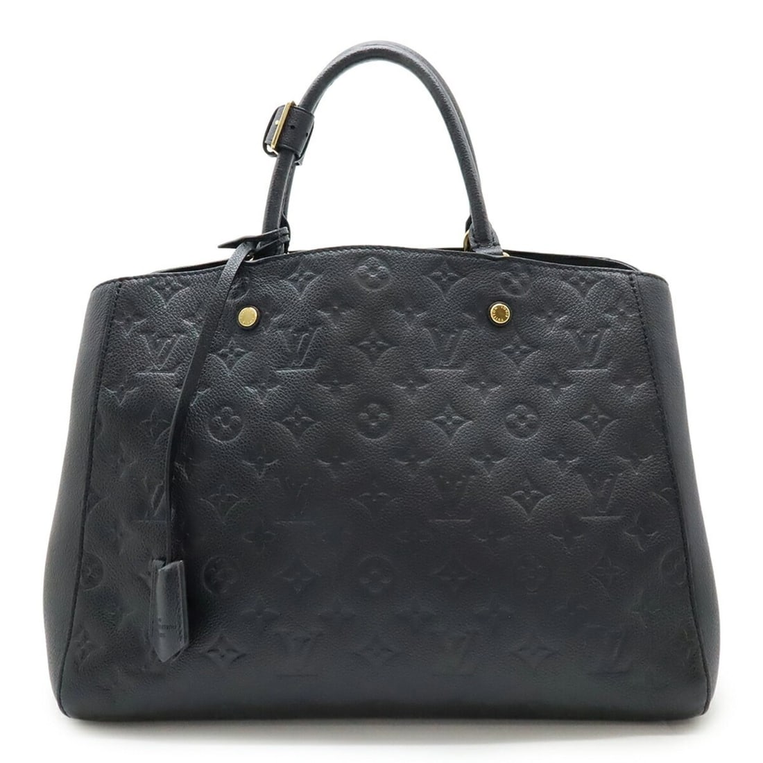 LOUIS VUITTON Monogram Empreinte Montaigne GM Handbag Tote Bag Noir Shoulder M41069 (1 of 10)