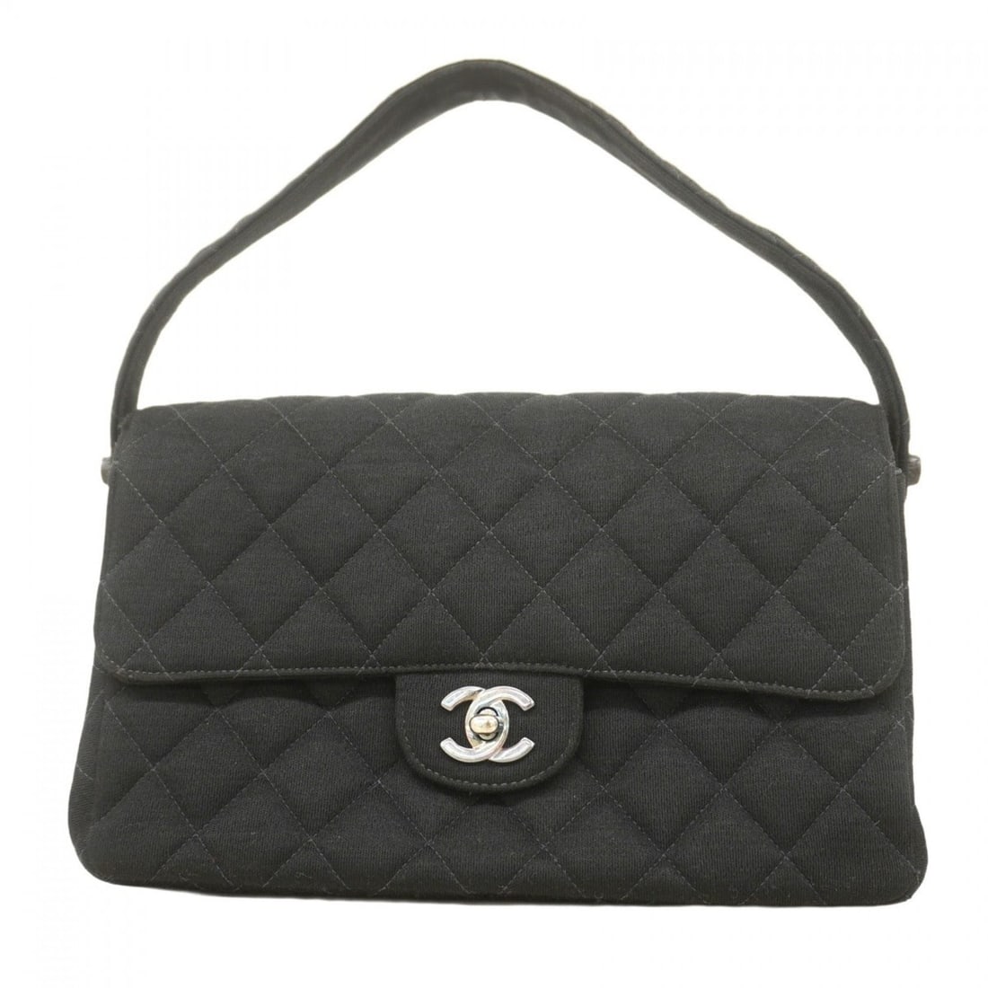 Chanel handbag, double-faced cotton, black, women's: --- Catalog ---Category: SizeSize (HxWxD): 17.5cm x 25cm x 9.5cm / 6.88'' x 9.84'' x 3.74''Category: DesignType: HandbagColor: BlackGender: WomenMaterial: Cotton Hardware Color: SilverCategory: Genera