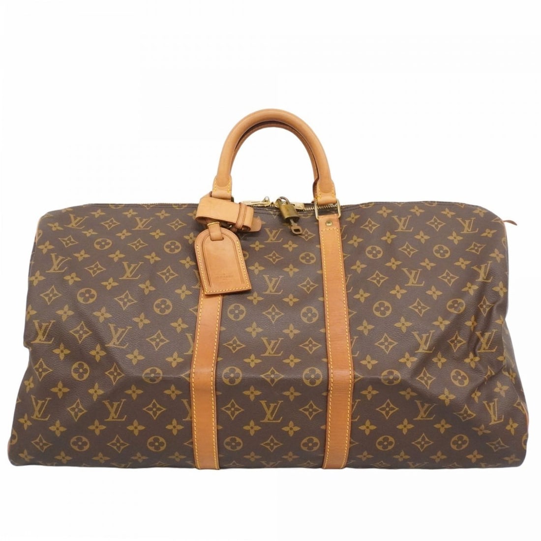 Louis Vuitton Monogram Keepall 55 Boston Bag M41424 Brown Men's and Women's (1 of 13)