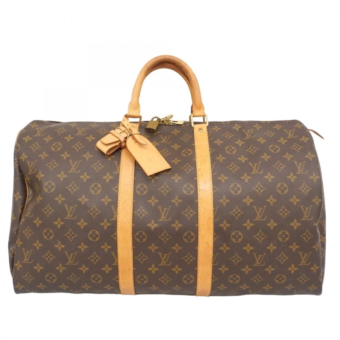 Louis Vuitton Monogram Keepall 55 Boston Bag M41424 Brown Men's and Women's (1 of 15)
