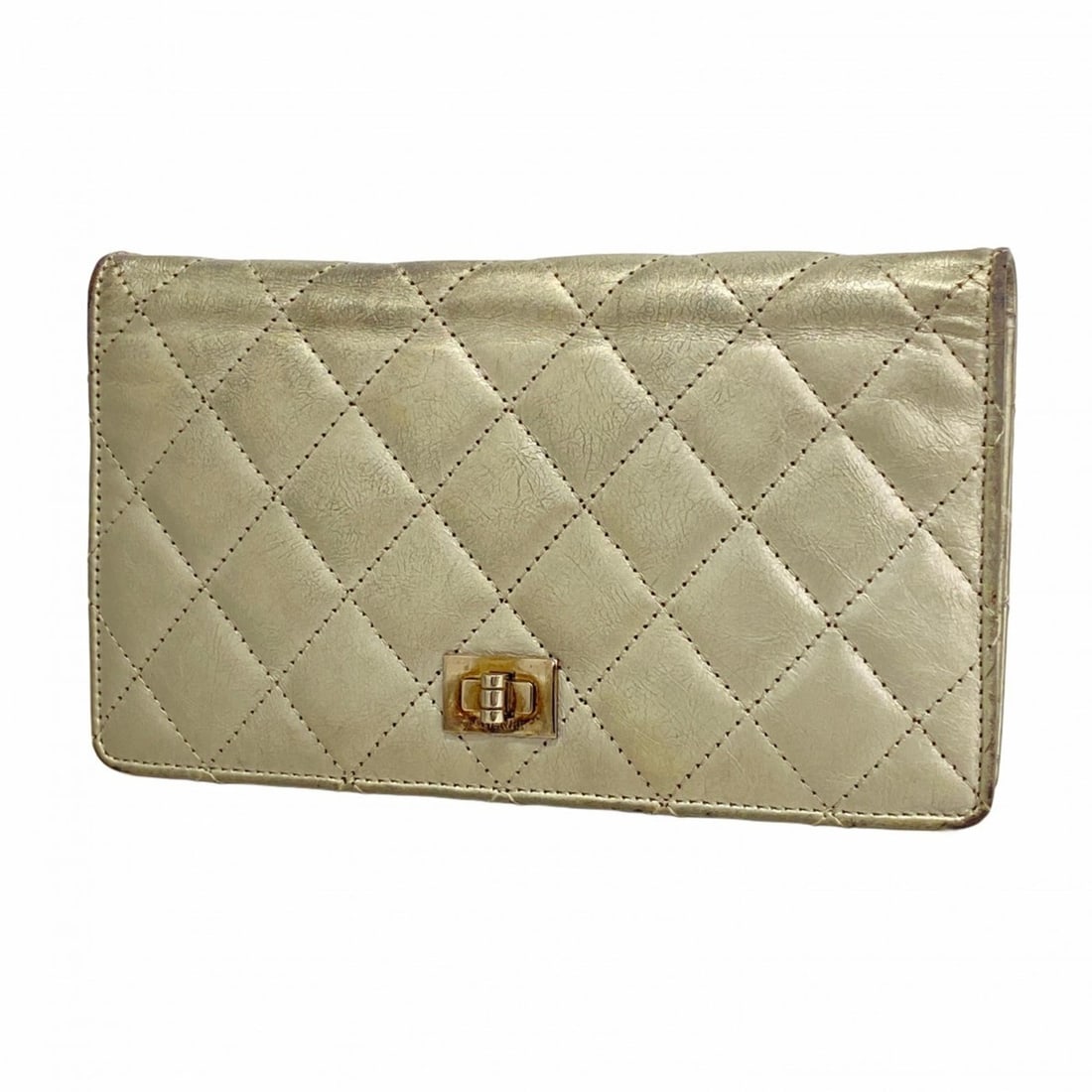 Chanel 2.55 Leather Long Wallet, Gray, Women's (1 of 20)