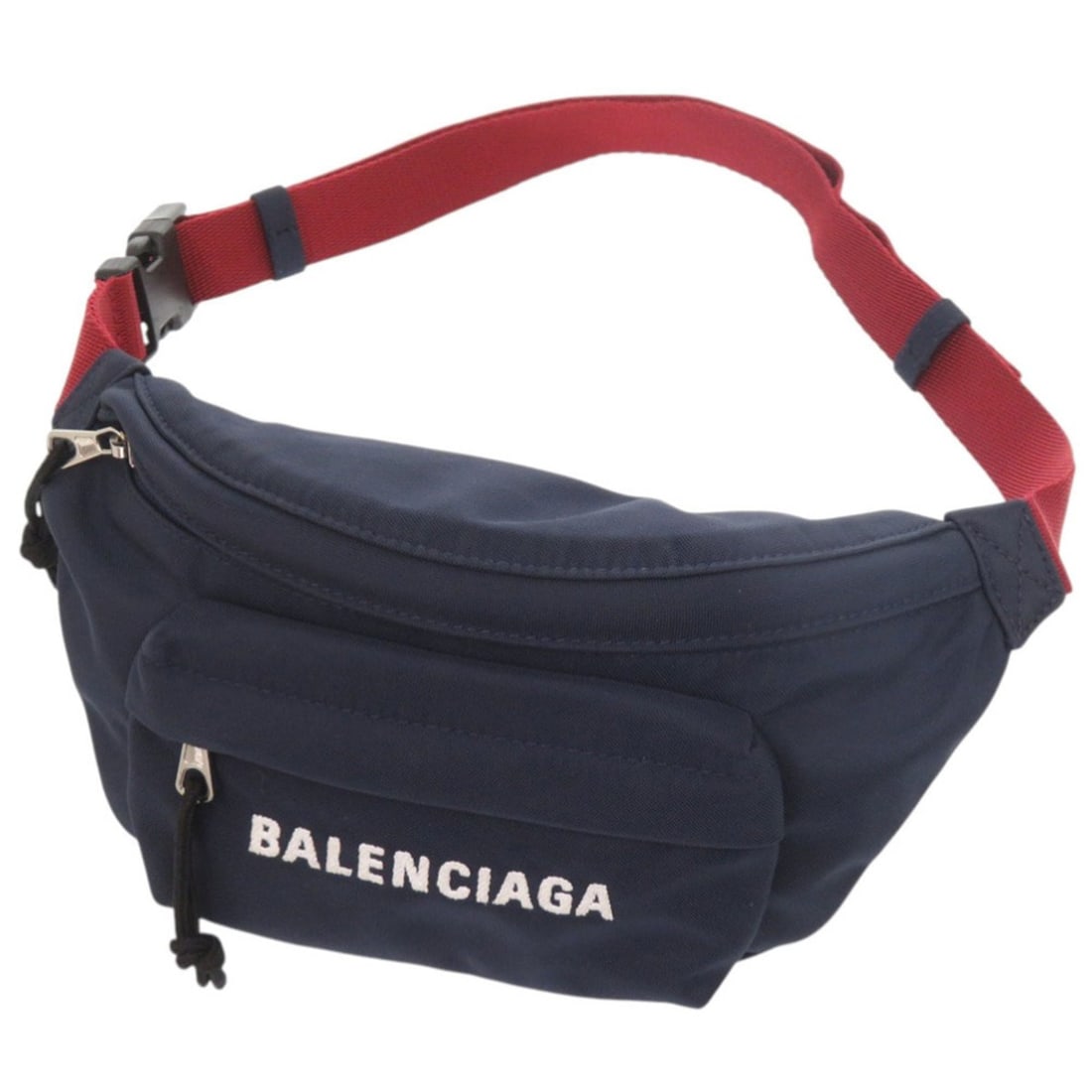 Excellent condition Balenciaga Wheel 569978 nylon navy waist bag 0439BALENCIAGA: --- Catalog ---Category: SizeSize (HxWxD): 13cm x 25cm x 7cm / 5.11'' x 9.84'' x 2.75''Category: DesignType: Fanny packColor: NavyGender: MenMaterial: Nylon Category: GeneralMPN: 569978Brand: Balencia