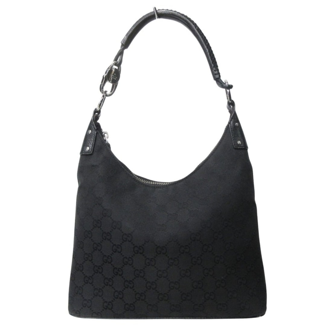 Excellent condition GUCCI GG canvas and leather handbag with one-shoulder strap, 115003, black, (1 of 13)