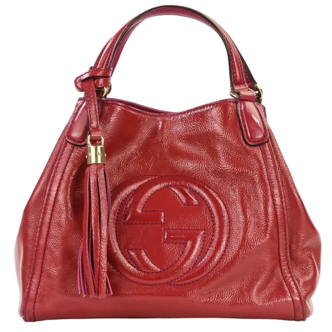 GUCCI Soho Interlocking Leather 2-Way Handbag 336751 Red Women's Luxs Pre-owned Brands (1 of 20)