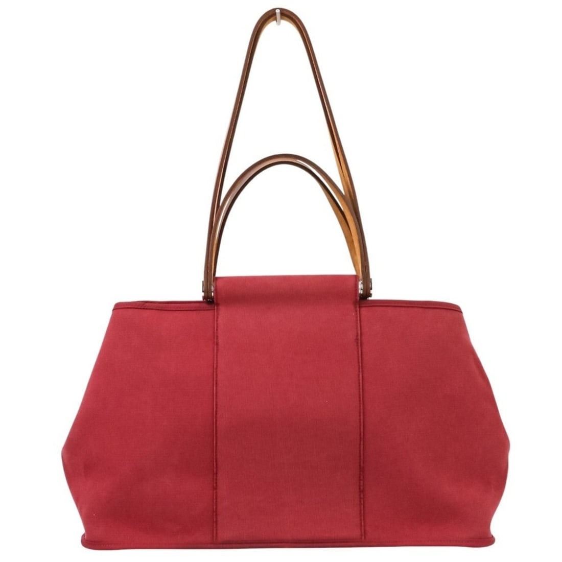 Excellent condition HERMES Cabag Elan Toile Officier tote bag in red, N stamped, for women. Luxs (1 of 20)