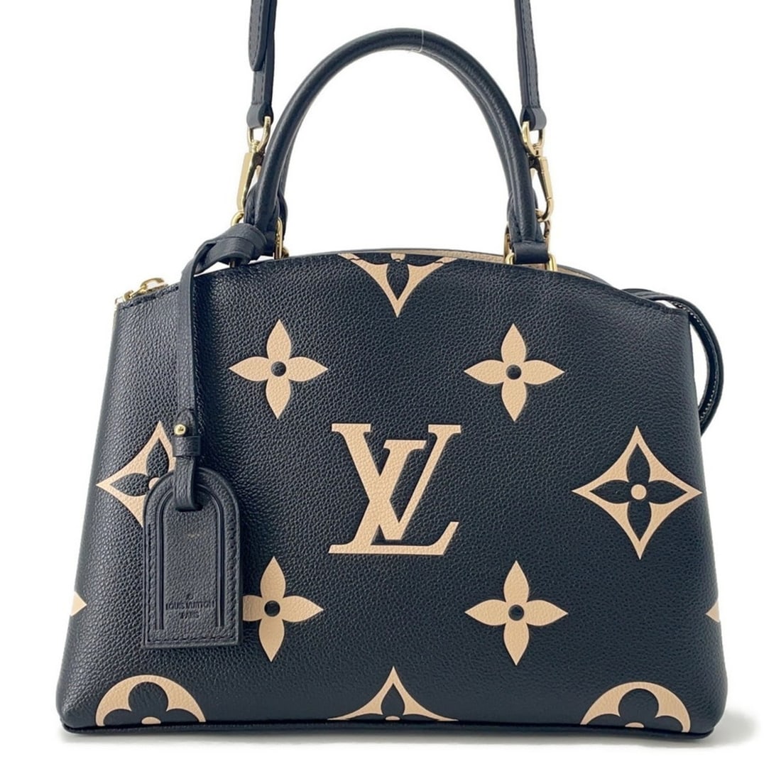 Louis Vuitton Two-Tone Monogram Empreinte Petit Palais PM Handbag M58913 Black 2-Way (1 of 16)