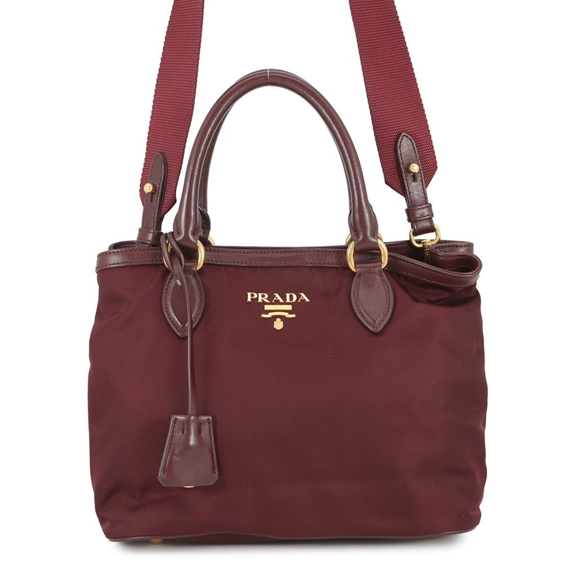 Prada TESSUTO SOFT Nylon and Leather Handbag 1BA172 PRADA 2-Way: --- Catalog ---Category: SizeSize (HxWxD): 19cm x 24.5cm x 14cm / 7.48'' x 9.64'' x 5.51''Category: DesignType: HandbagColor: BordeauxGender: WomenMaterial: Nylon , Leather Category: GeneralBrand: Pra