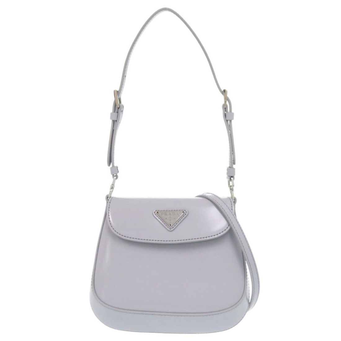 Unused Prada SPAZZOLATO 1BH188 Triangle Logo Leather Light Blue 2-Way Shoulder Bag 0373PRADA (1 of 15)