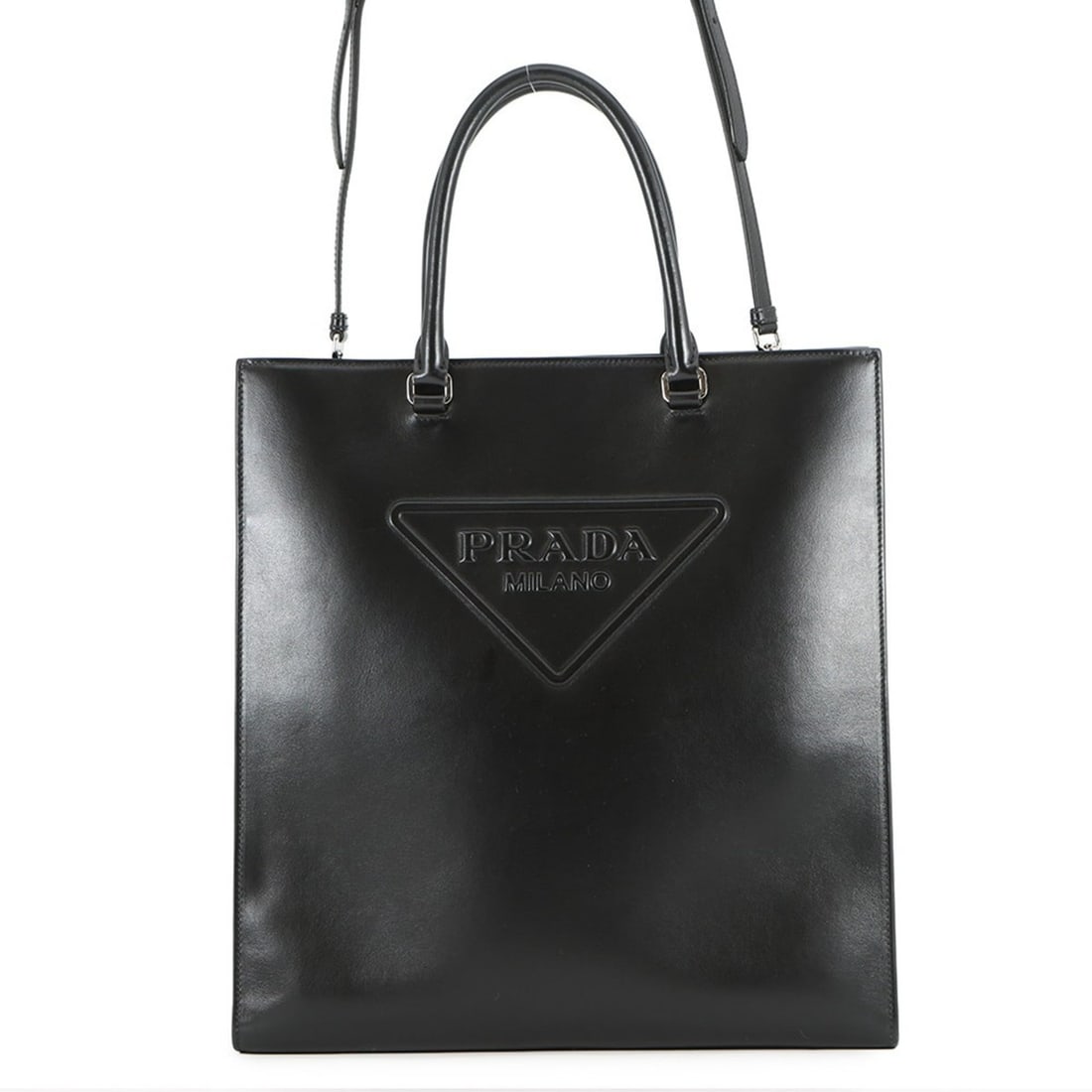 Prada Triangle Tote Bag 1BA332 PRADA 2-way Black (1 of 18)