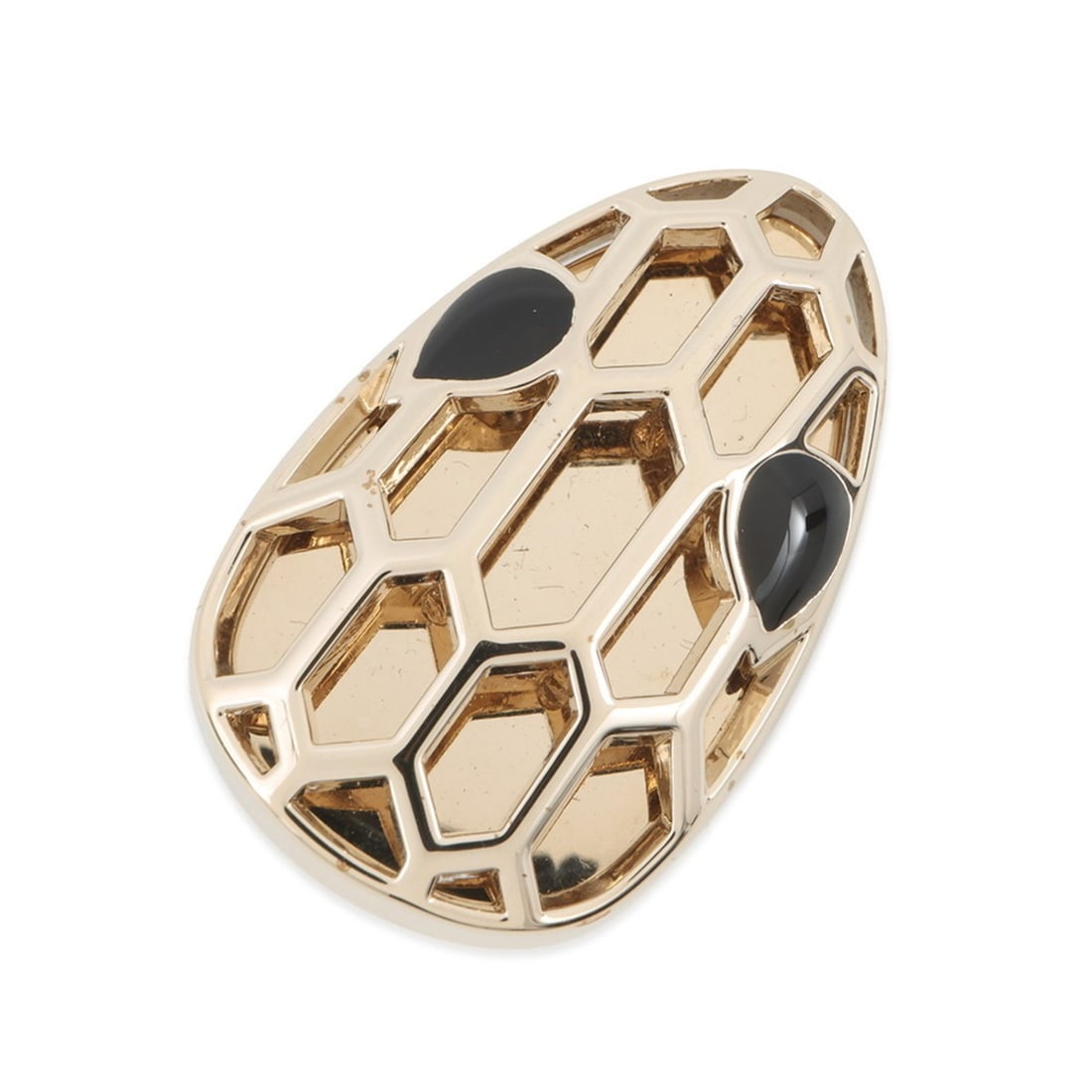 BVLGARI Scarf/Muffler Ring Serpenti: --- Catalog ---Category: DesignType: Scarf ringColor: Black, GoldGender: Women,MenMaterial: Metal Category: GeneralBrand: BvlgariCountry of Origin: ItalyCategory: Physical PropertiesSize (HxWxD): 3.3c