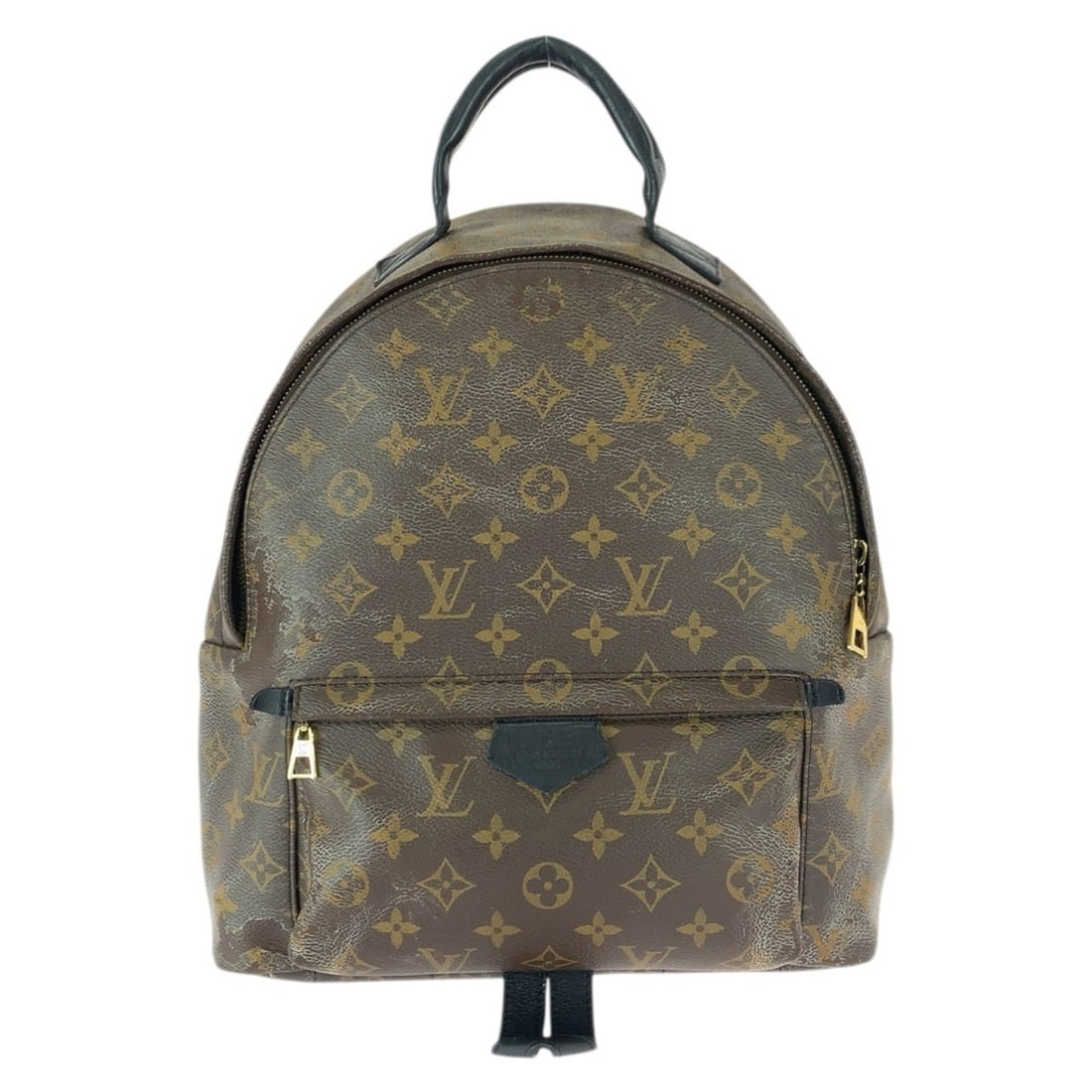 LOUIS VUITTON Monogram Palm Springs MM Backpack in Brown, Black, and Gold Hardware with Leather,: --- Catalog ---Category: SizeSize (HxWxD): 30cm x 28cm x 10cm / 11.81'' x 11.02'' x 3.93''Category: DesignType: BackpackColor: Black, BrownGender: WomenMaterial: PVC , Leather Category: GeneralBrand: