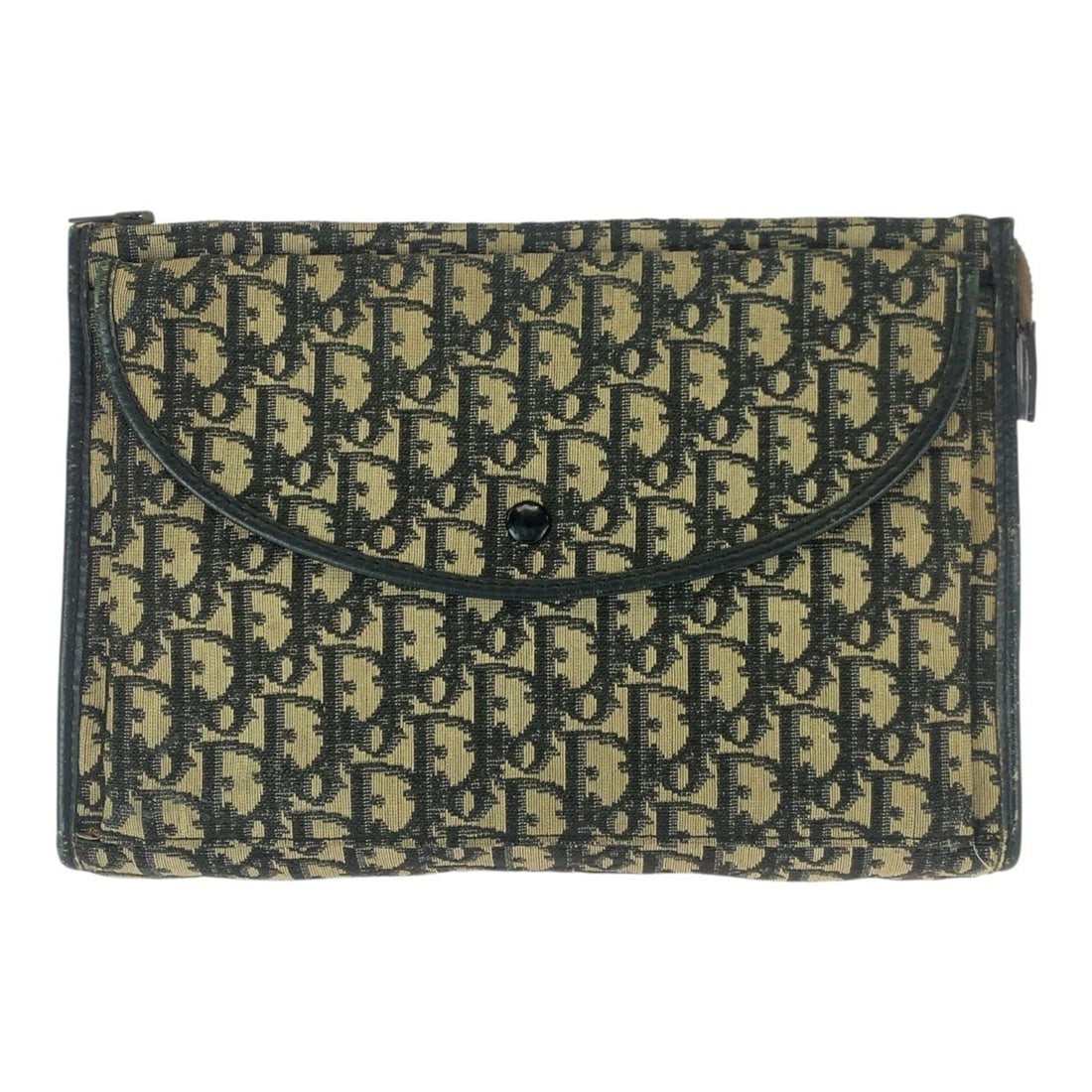 Christian Dior Vintage Trotter Bag in Beige, Black, and Gold Hardware, Canvas Leather, Women's: --- Catalog ---Category: SizeSize (HxWxD): 20cm x 29.5cm x 8cm / 7.87'' x 11.61'' x 3.14''Category: DesignType: Clutch bagColor: Beige, BlackGender: WomenMaterial: Canvas , Leather Category: GeneralBr